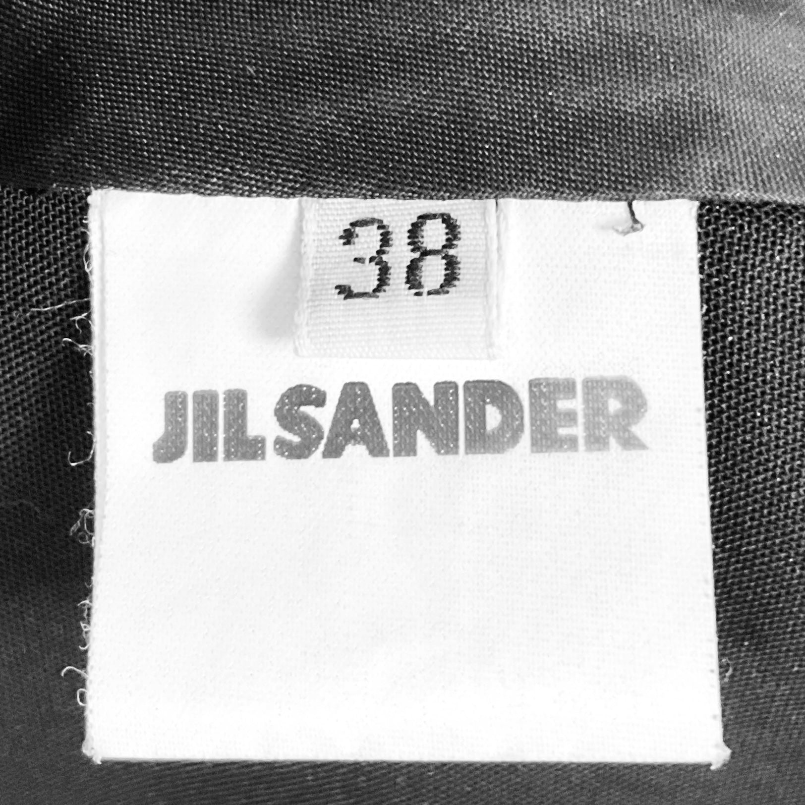 Jil Sander Black Mandarin Collar Sheer Crepe Jacket