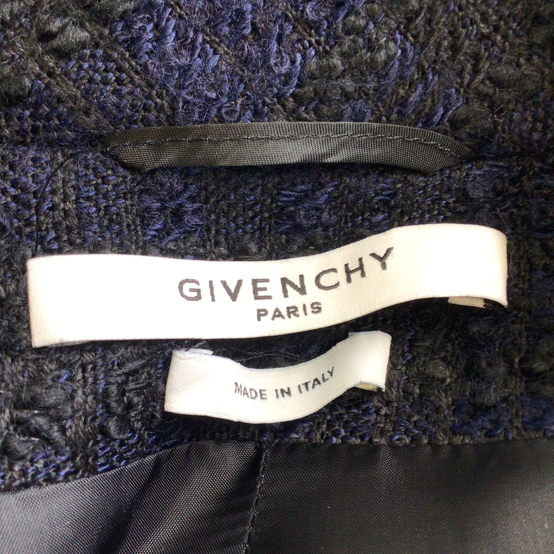 Givenchy Navy Blue / Black Tweed Jacket