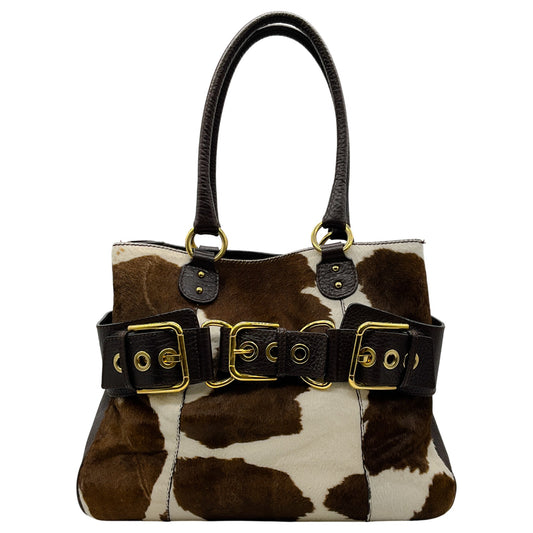 Dolce & Gabbana Y2K Brown / White Pony Hair Satchel
