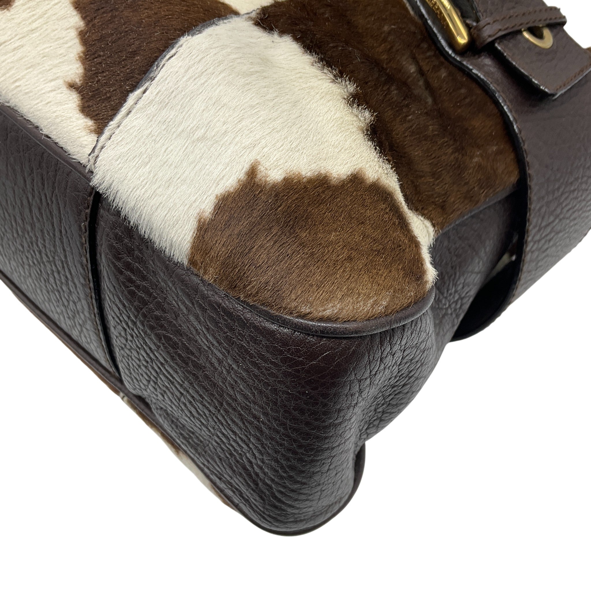 Dolce & Gabbana Y2K Brown / White Pony Hair Satchel