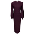 Load image into Gallery viewer, Lela Rose Burgundy Long Sleeved Fitted Knit Midi Dress
