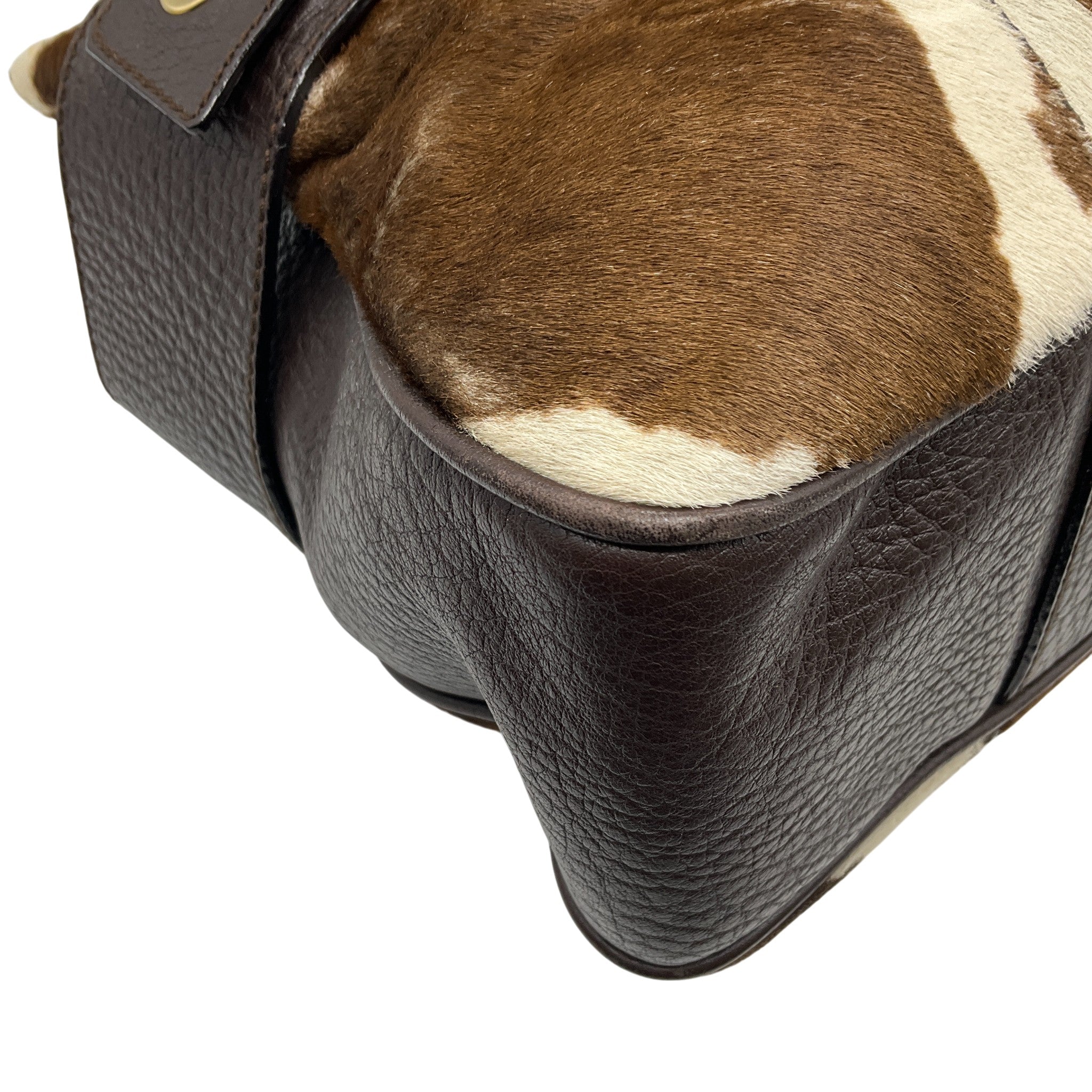 Dolce & Gabbana Y2K Brown / White Pony Hair Satchel