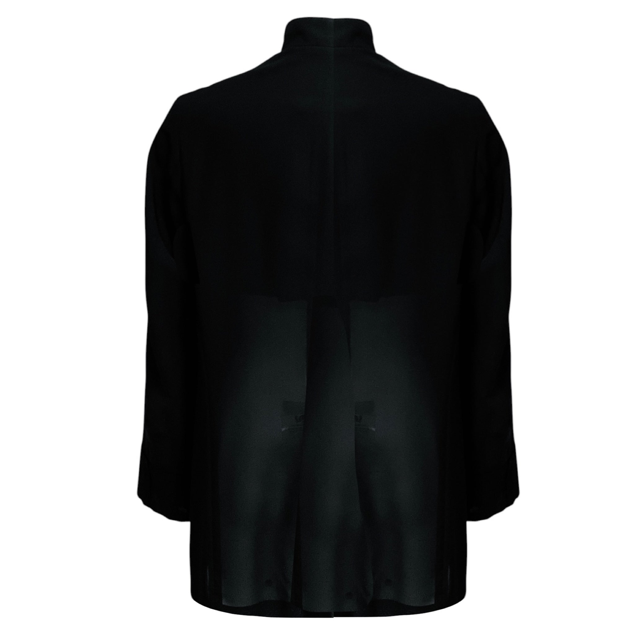 Jil Sander Black Mandarin Collar Sheer Crepe Jacket