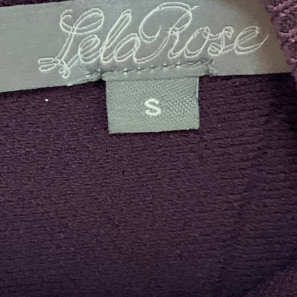 Lela Rose Burgundy Long Sleeved Fitted Knit Midi Dress