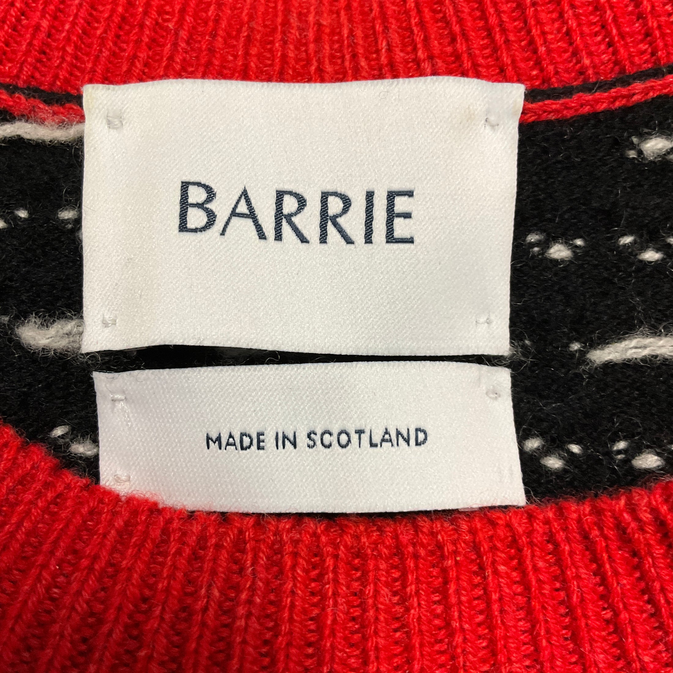 Barrie Black / White / Red Long Sleeved Cashmere Knit Dress