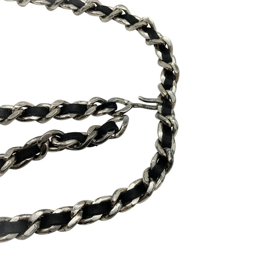Chanel Vintage 1996 Black Leather Chain Belt