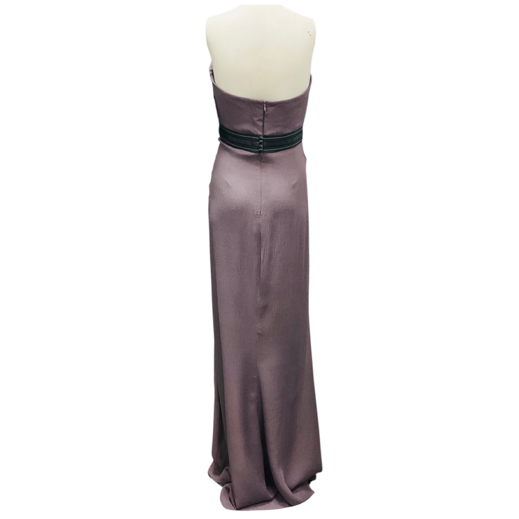 Carolina Herrera Dusty Purple Strapless Silk Chiffon Gown / Formal Dress