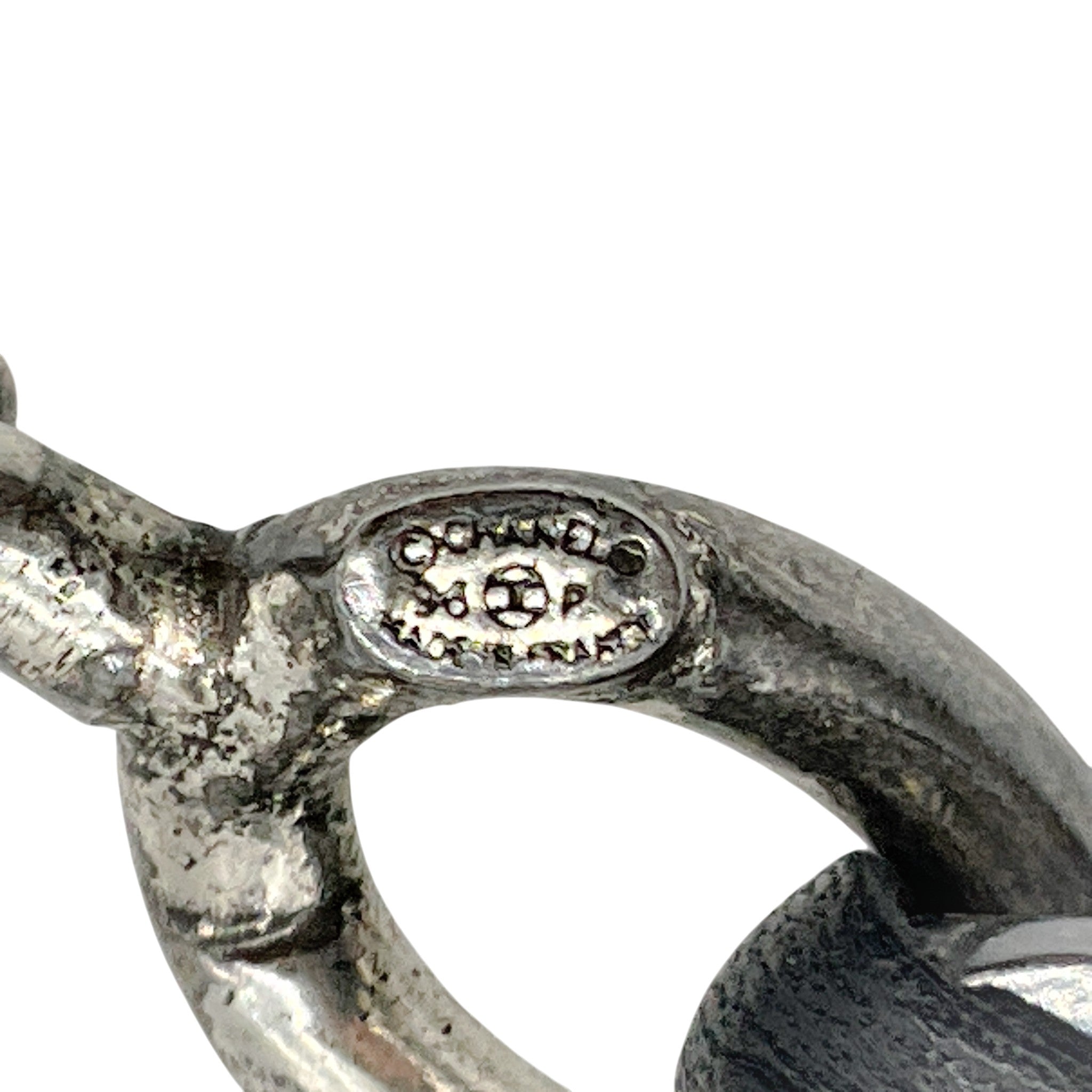 Chanel Vintage 1996 Black Leather Chain Belt