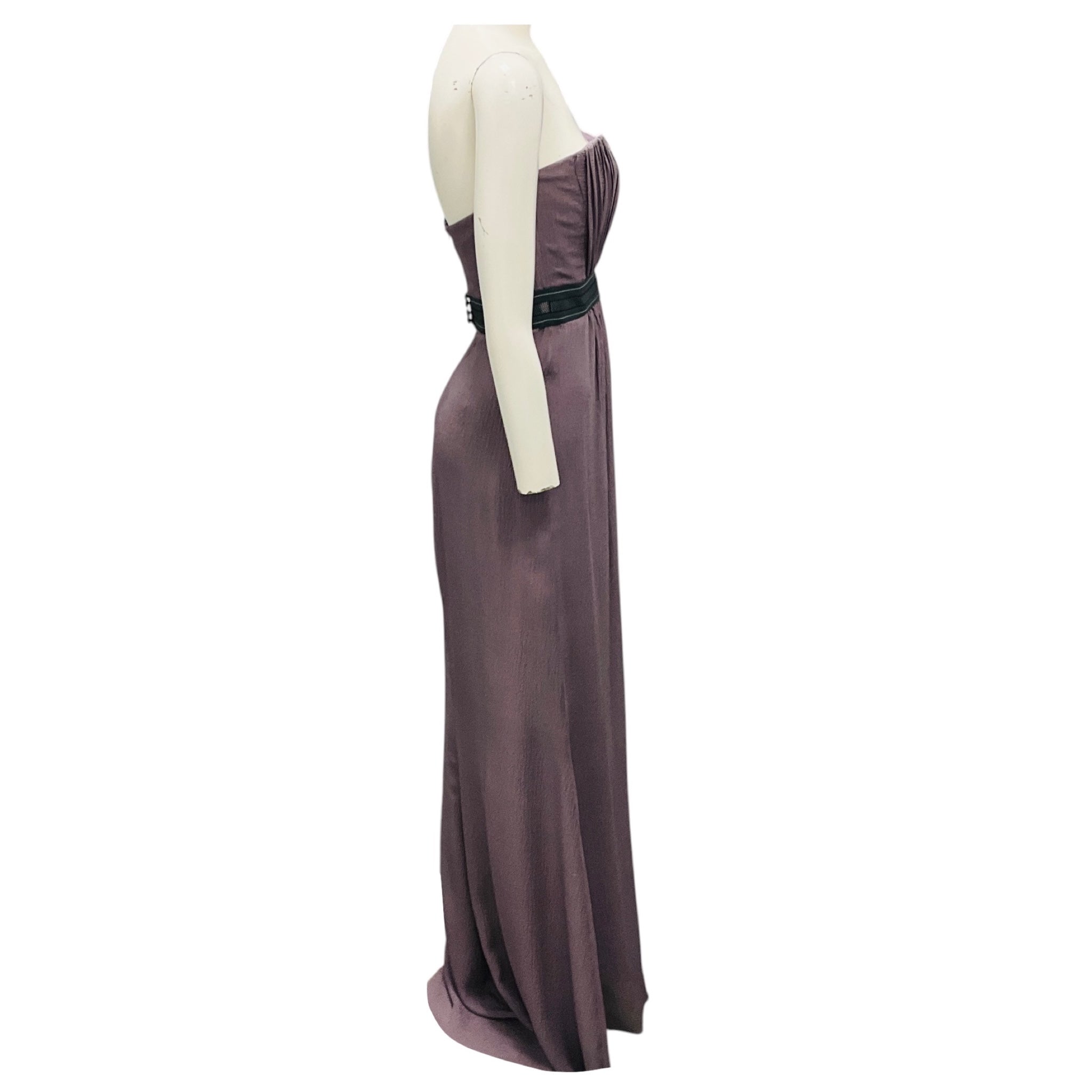 Carolina Herrera Dusty Purple Strapless Silk Chiffon Gown / Formal Dress