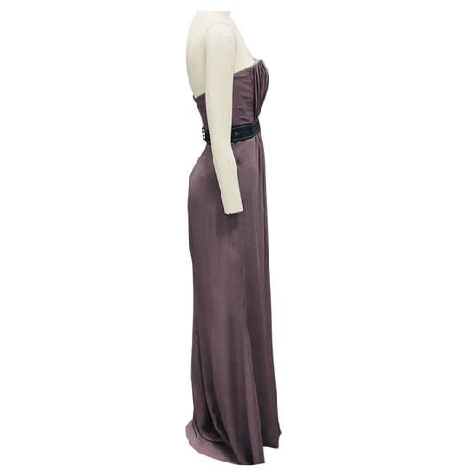Carolina Herrera Dusty Purple Strapless Silk Chiffon Gown / Formal Dress