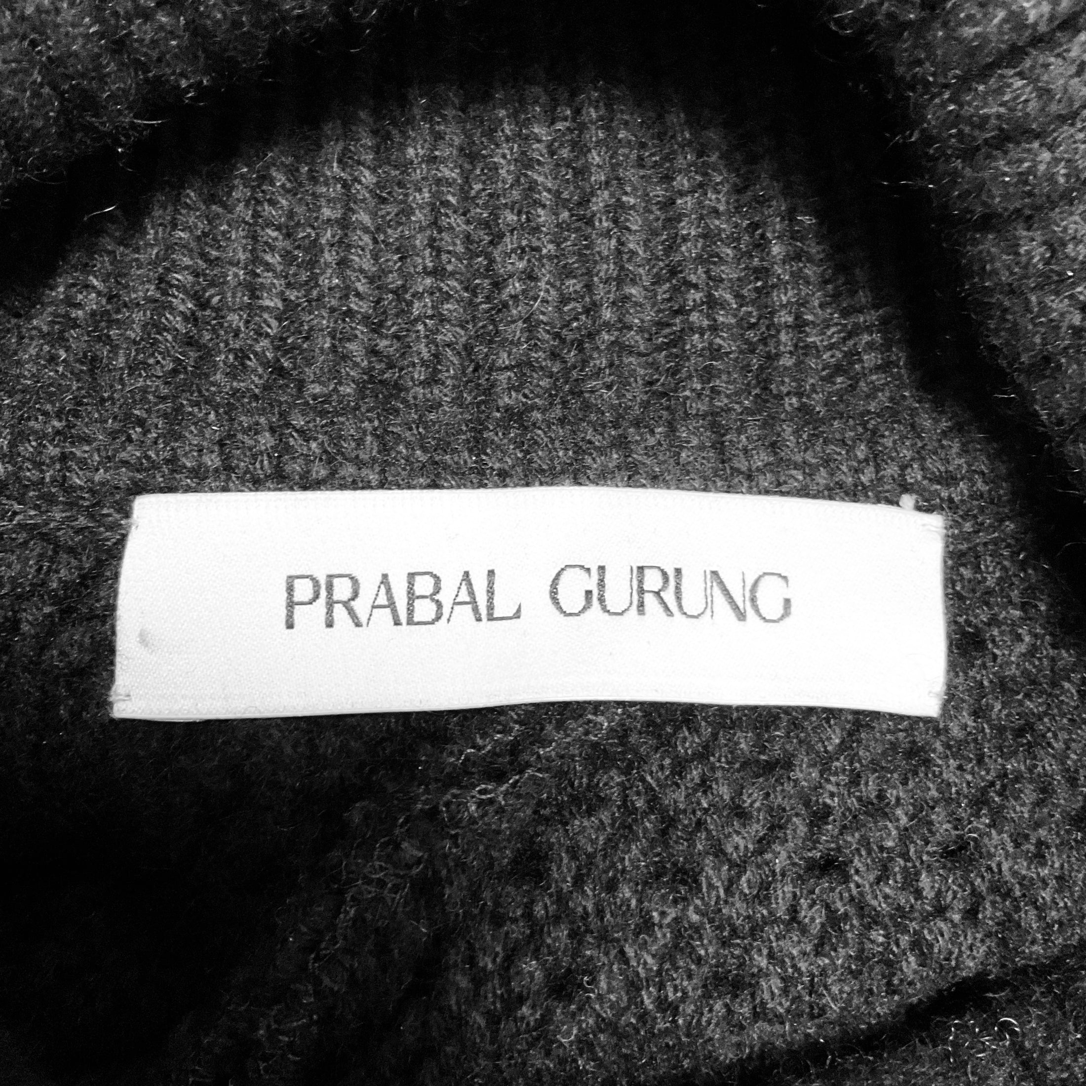 Prabal Gurung Black Long Sleeved Cashmere Knit Turtleneck Sweater Dress
