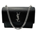 Load image into Gallery viewer, Saint Laurent Black Calfskin Leather Medium Sunset Shoulder Bag
