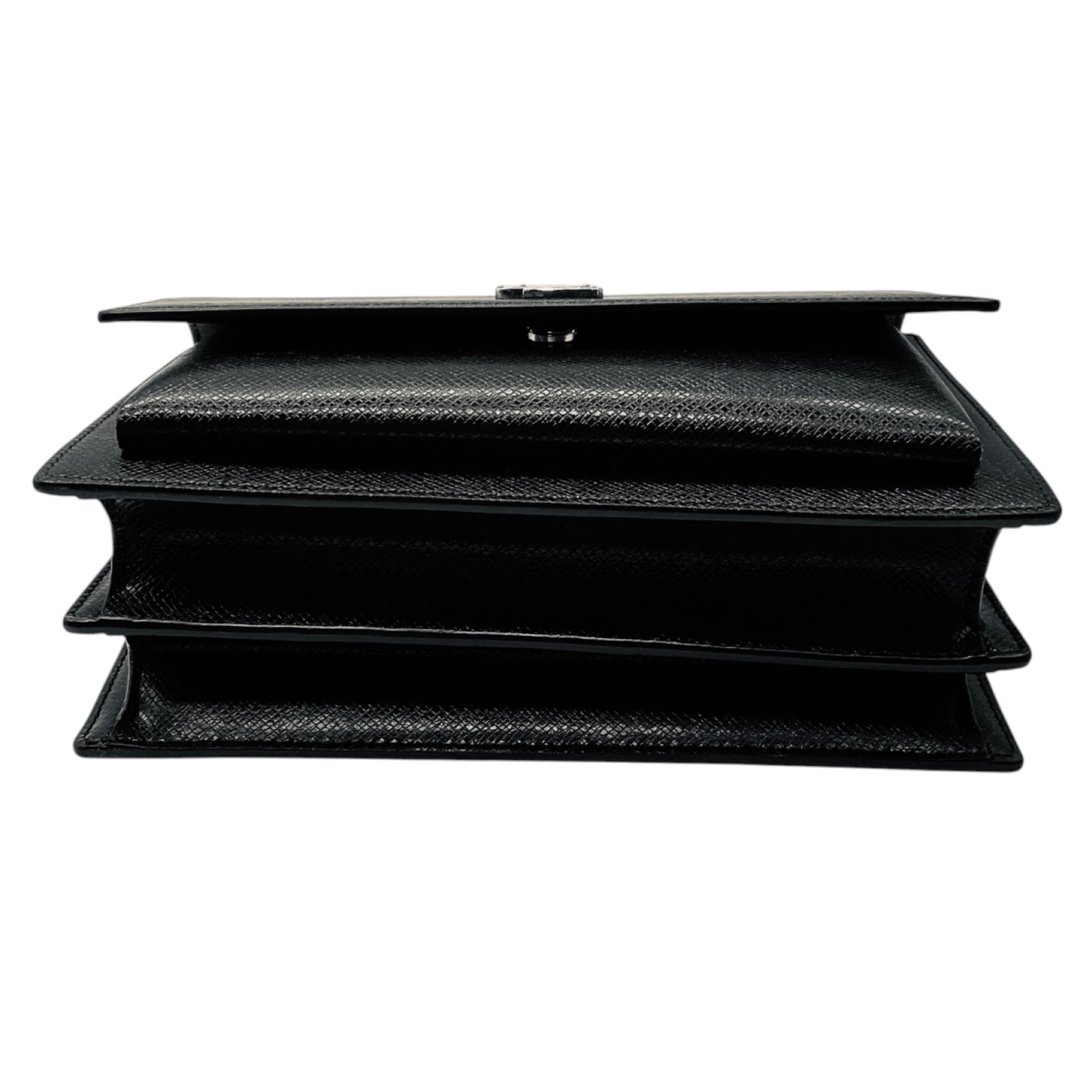 Saint Laurent Black Calfskin Leather Medium Sunset Shoulder Bag