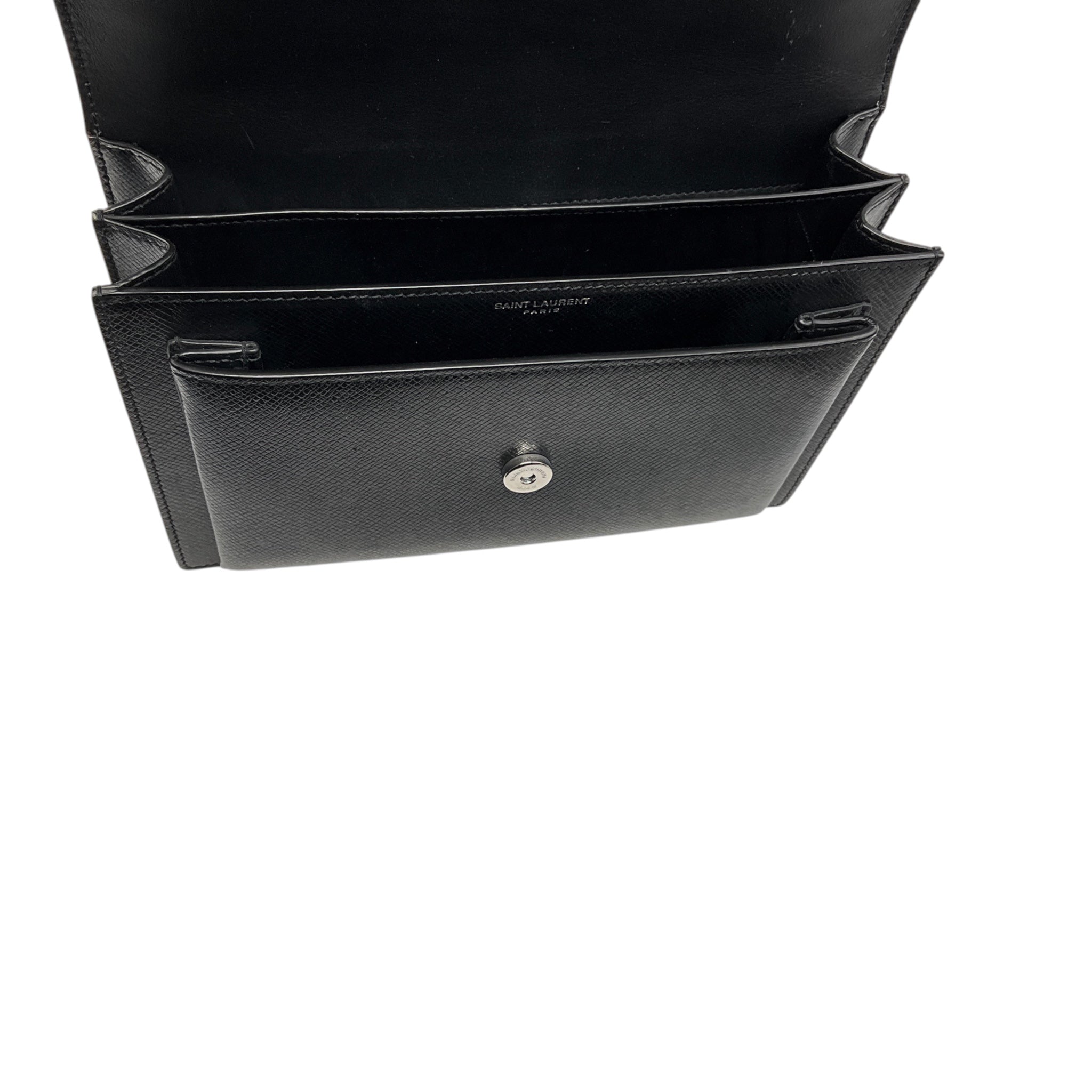 Saint Laurent Black Calfskin Leather Medium Sunset Shoulder Bag