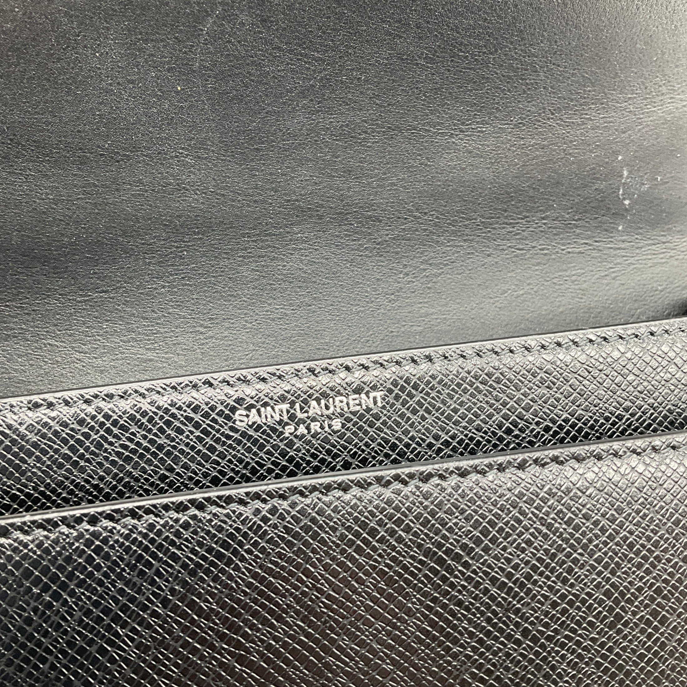Saint Laurent Black Calfskin Leather Medium Sunset Shoulder Bag