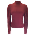 Load image into Gallery viewer, Celine Burgundy Long Sleeved Ribbed Knit Wool Sweater
