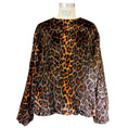 Load image into Gallery viewer, Dries Van Noten Black / Orange Leopard Printed Velvet Top
