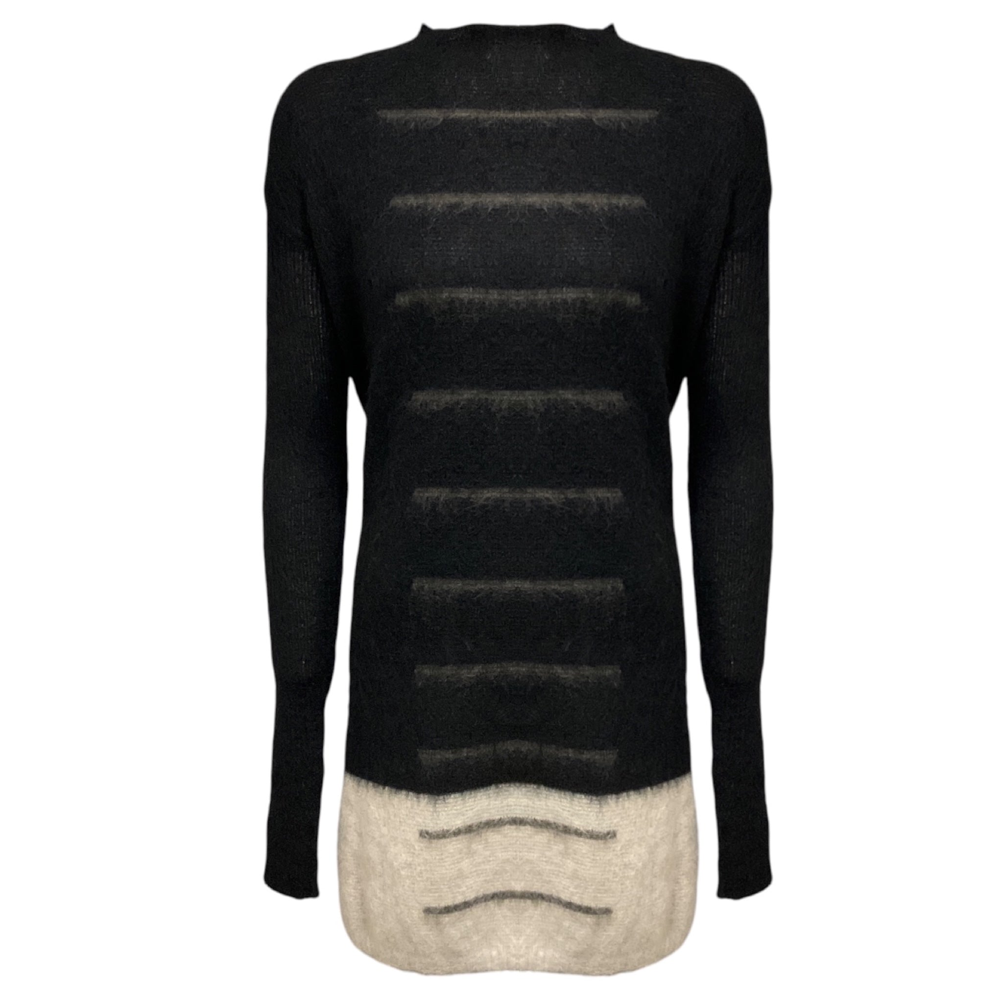 Rick Owens Black / Pearl Mastodon Collection Mohair and Wool Knit Dress