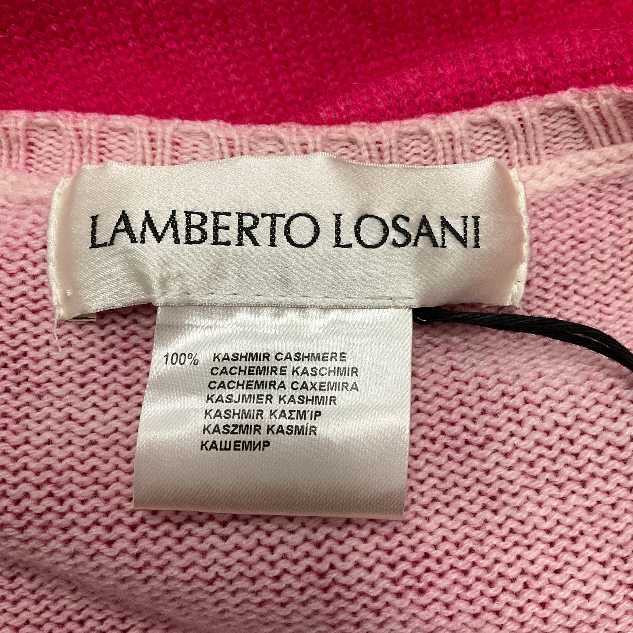 Lamberto Losani Fuchsia Cashmere Knit Pullover Sweater