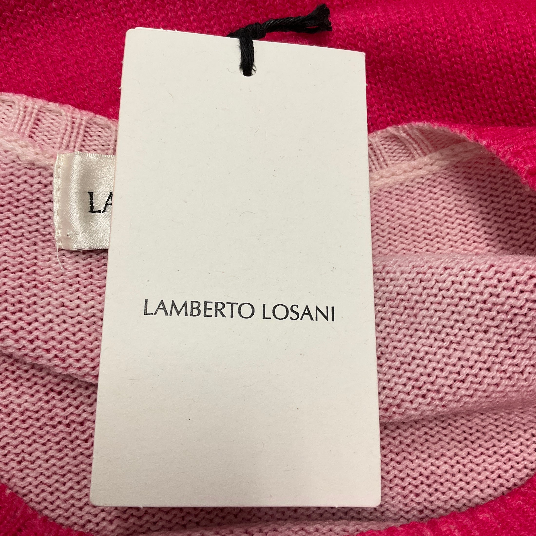 Lamberto Losani Fuchsia Cashmere Knit Pullover Sweater