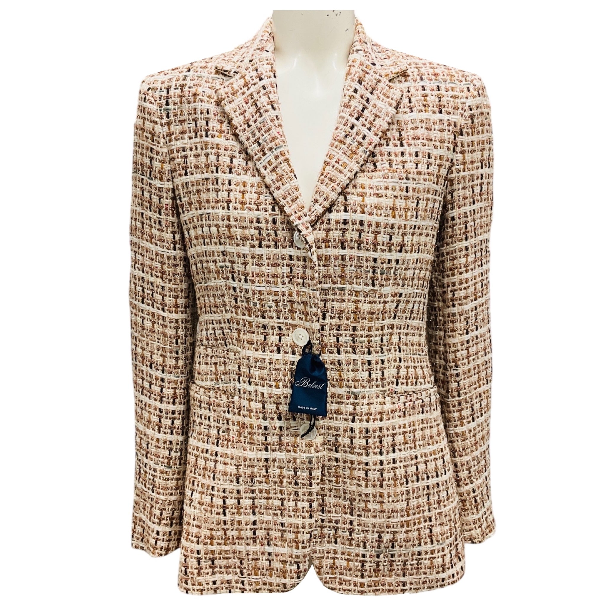 Belvest Ivory / Copper Metallic Tweed Blazer