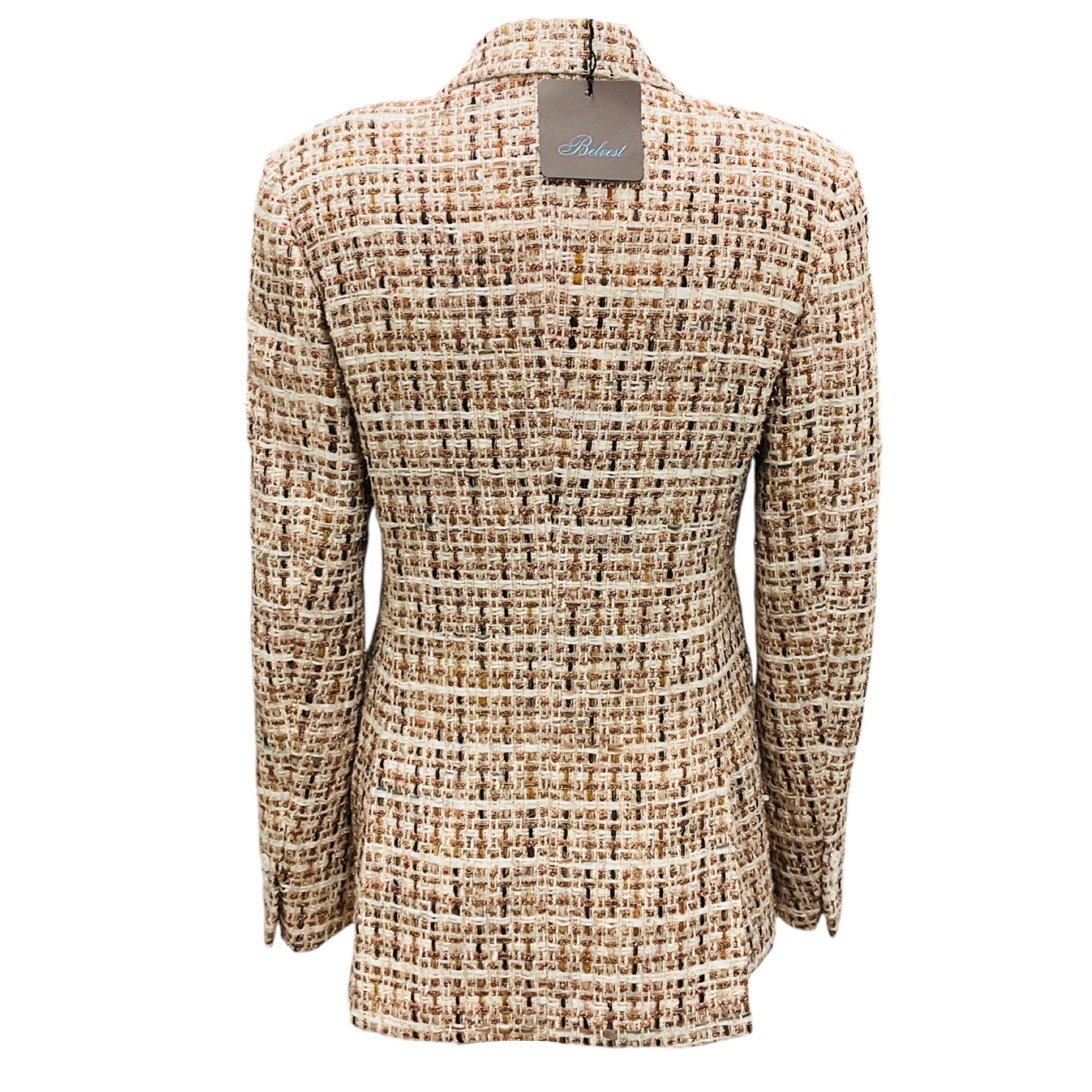 Belvest Ivory / Copper Metallic Tweed Blazer