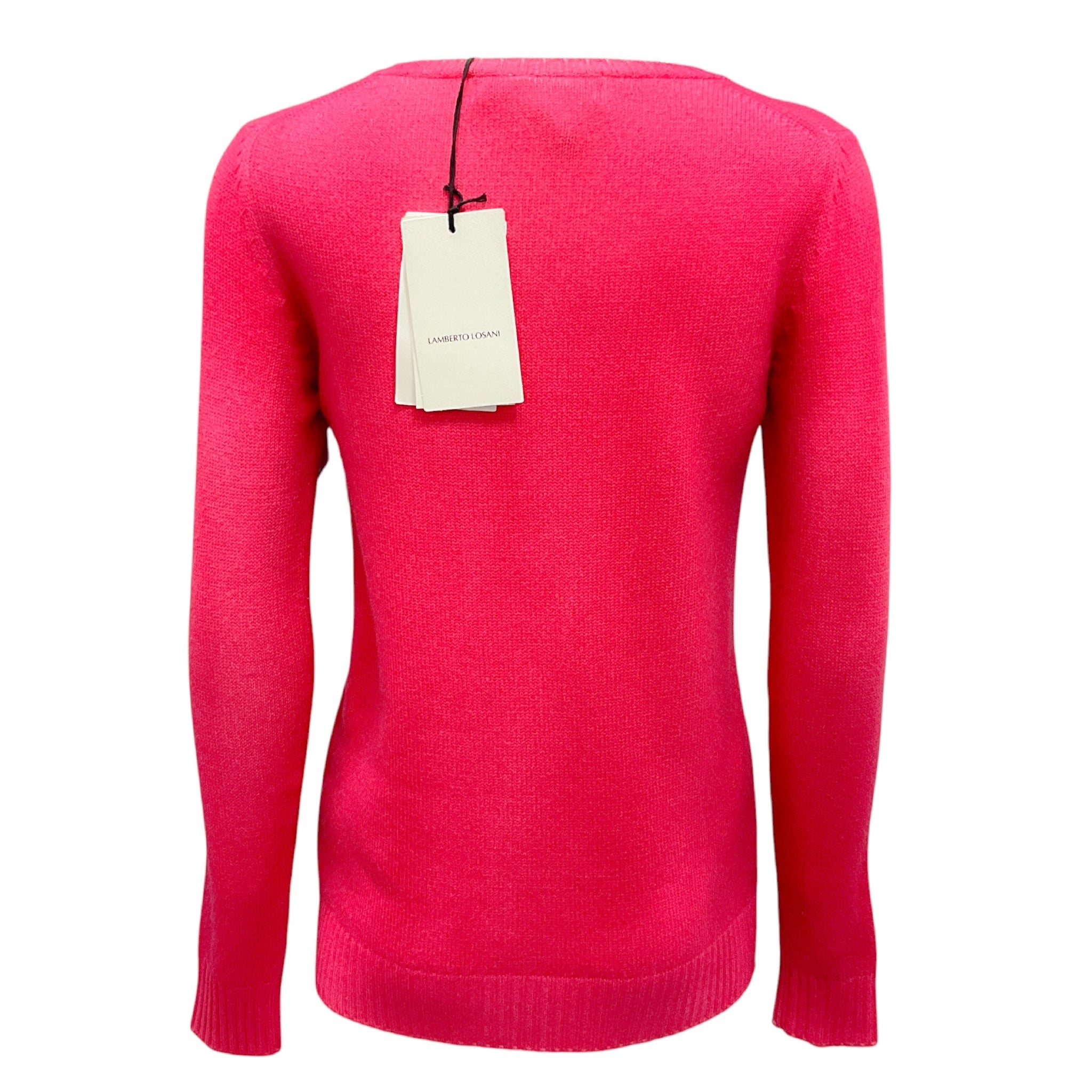 Lamberto Losani Fuchsia Cashmere Knit Pullover Sweater