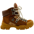 Load image into Gallery viewer, Gucci Brown Suede Logo Flashtrek Hiking Boots
