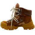 Load image into Gallery viewer, Gucci Brown Suede Logo Flashtrek Hiking Boots
