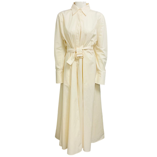 Scanlan Theodore Cream Cotton Maxi Shirt Dress with Belt