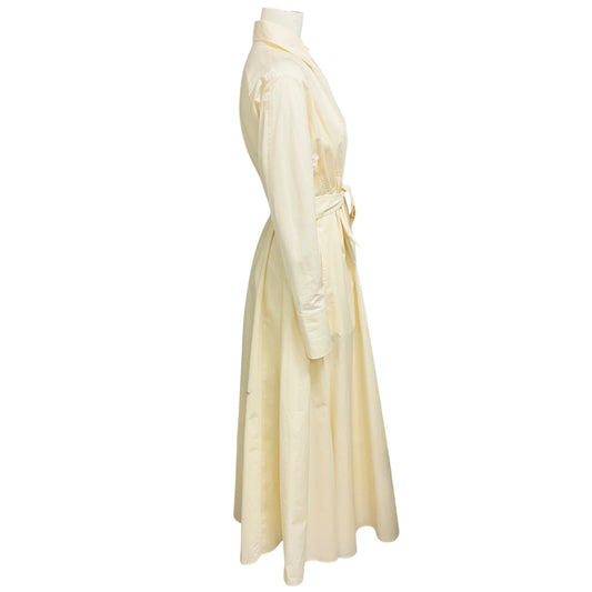 Scanlan Theodore Cream Cotton Maxi Shirt Dress with Belt
