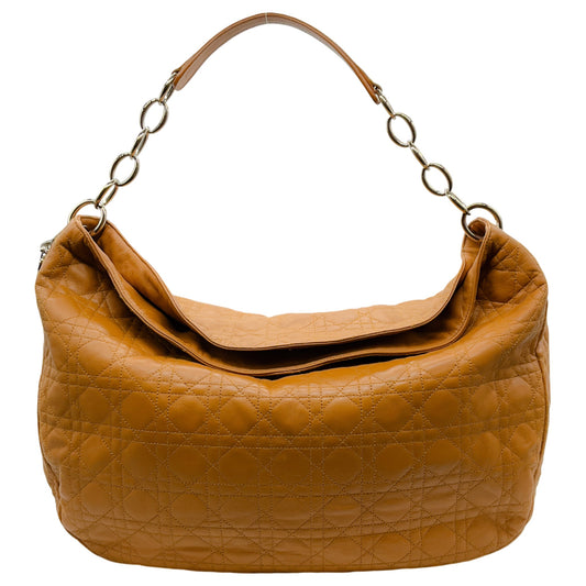 Christian Dior Camel Cannage Leather Soft Large Hobo Bag
