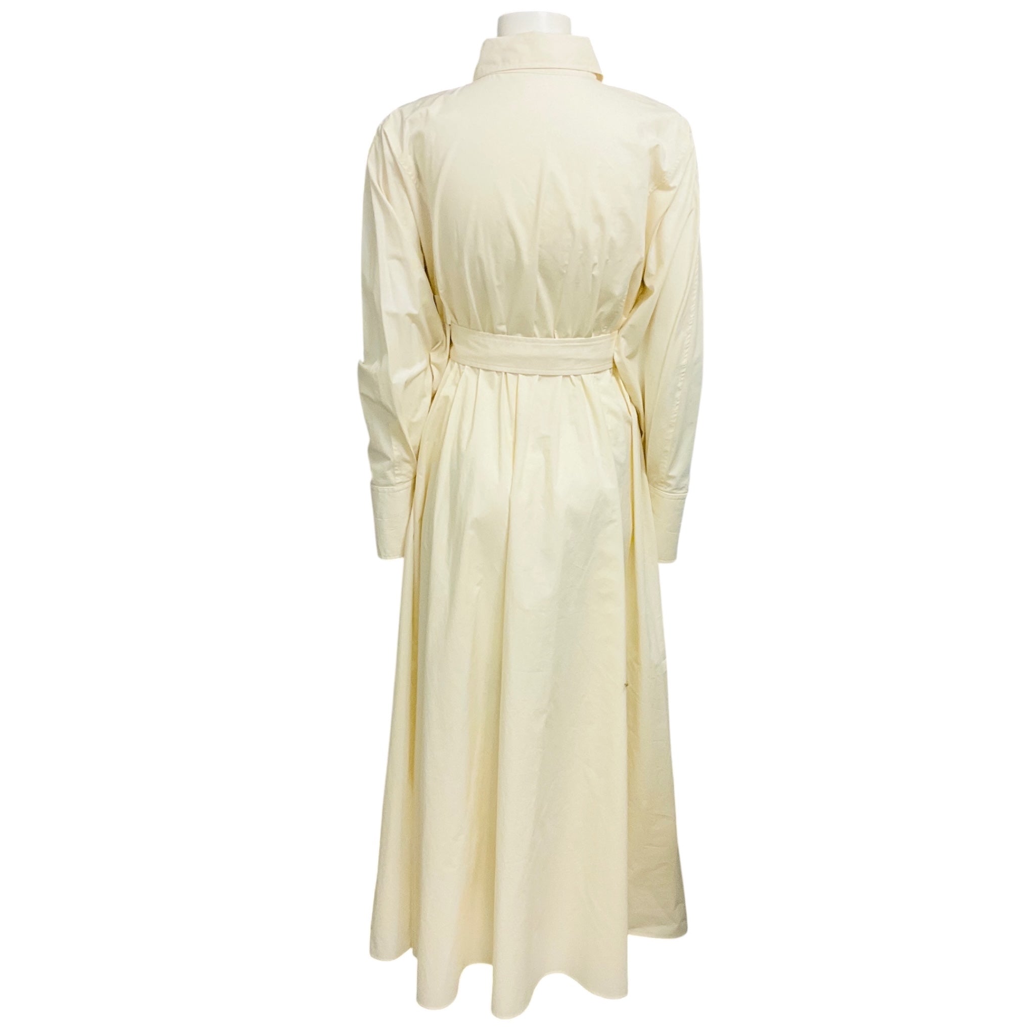 Scanlan Theodore Cream Cotton Maxi Shirt Dress with Belt