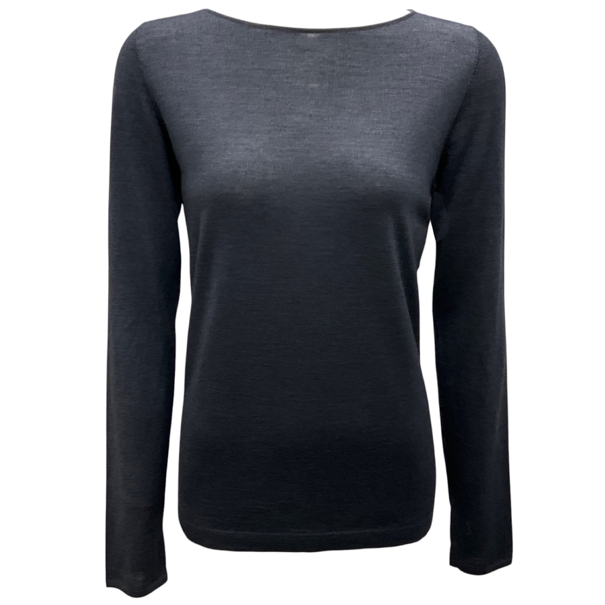 Brunello Cucinelli Navy Boatneck Cashmere Silk Lightweight Sweater