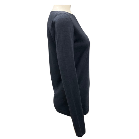 Brunello Cucinelli Navy Boatneck Cashmere Silk Lightweight Sweater