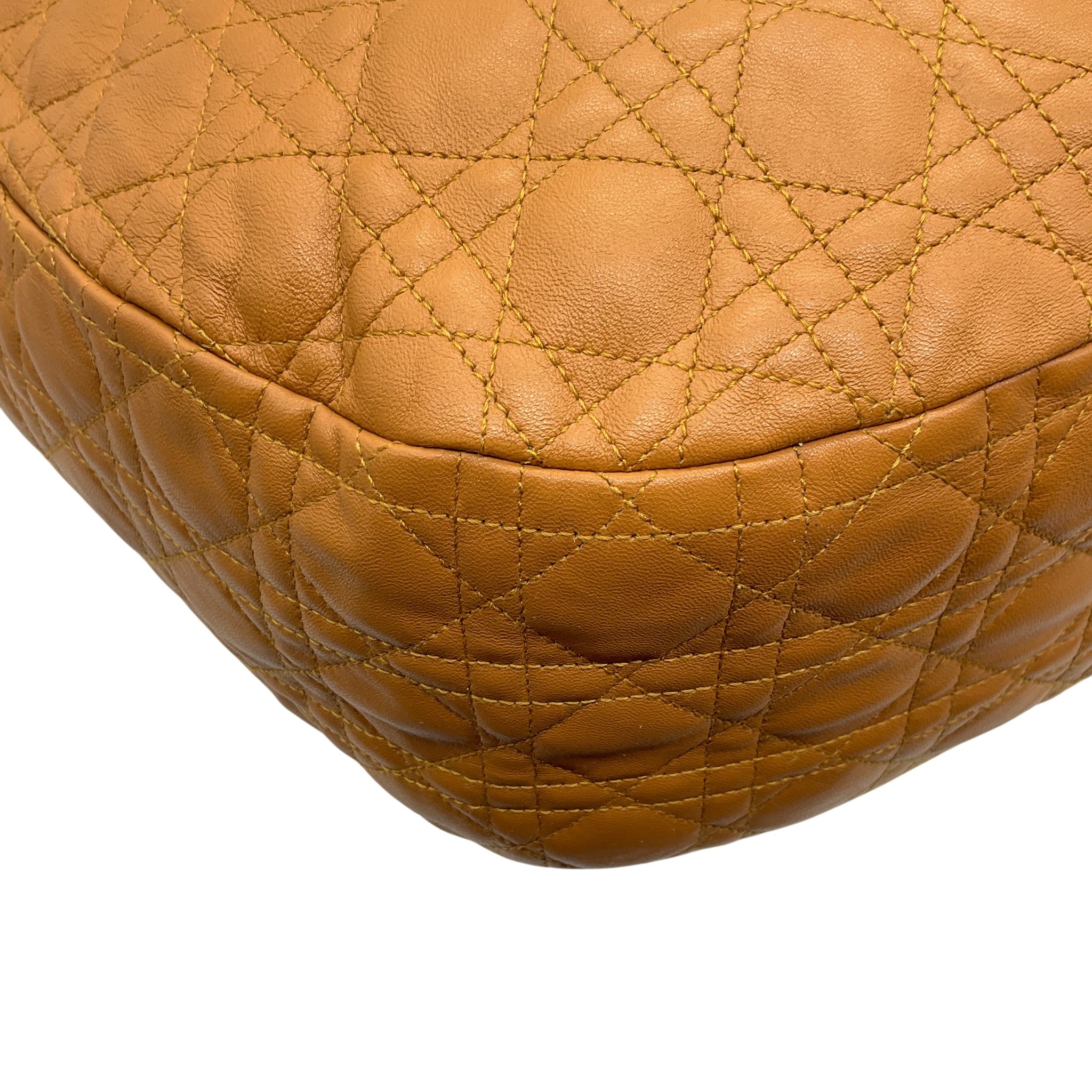 Christian Dior Camel Cannage Leather Soft Large Hobo Bag