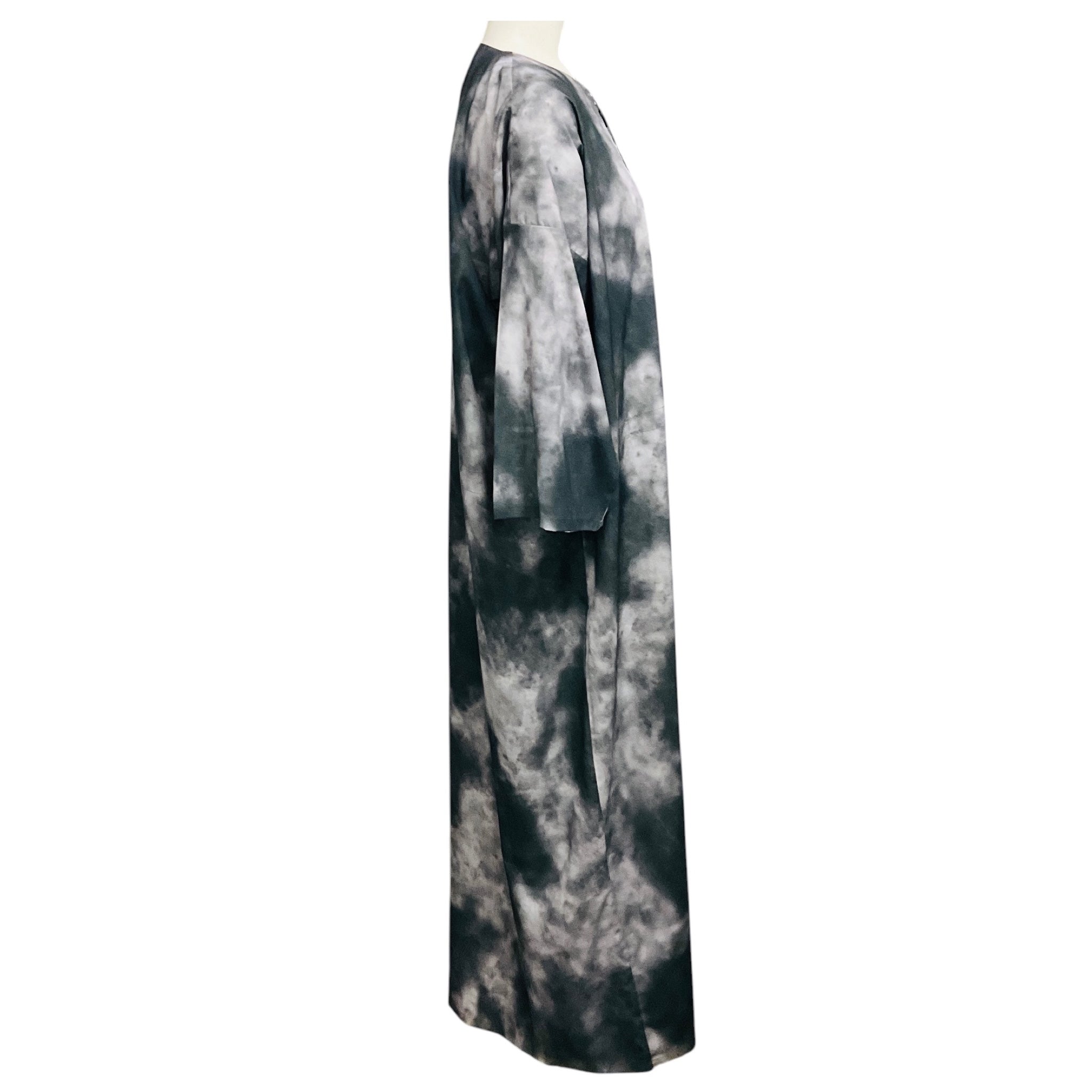 Costume National Homme Men's Grey Tie Dye Crew Long Zip Up Robe