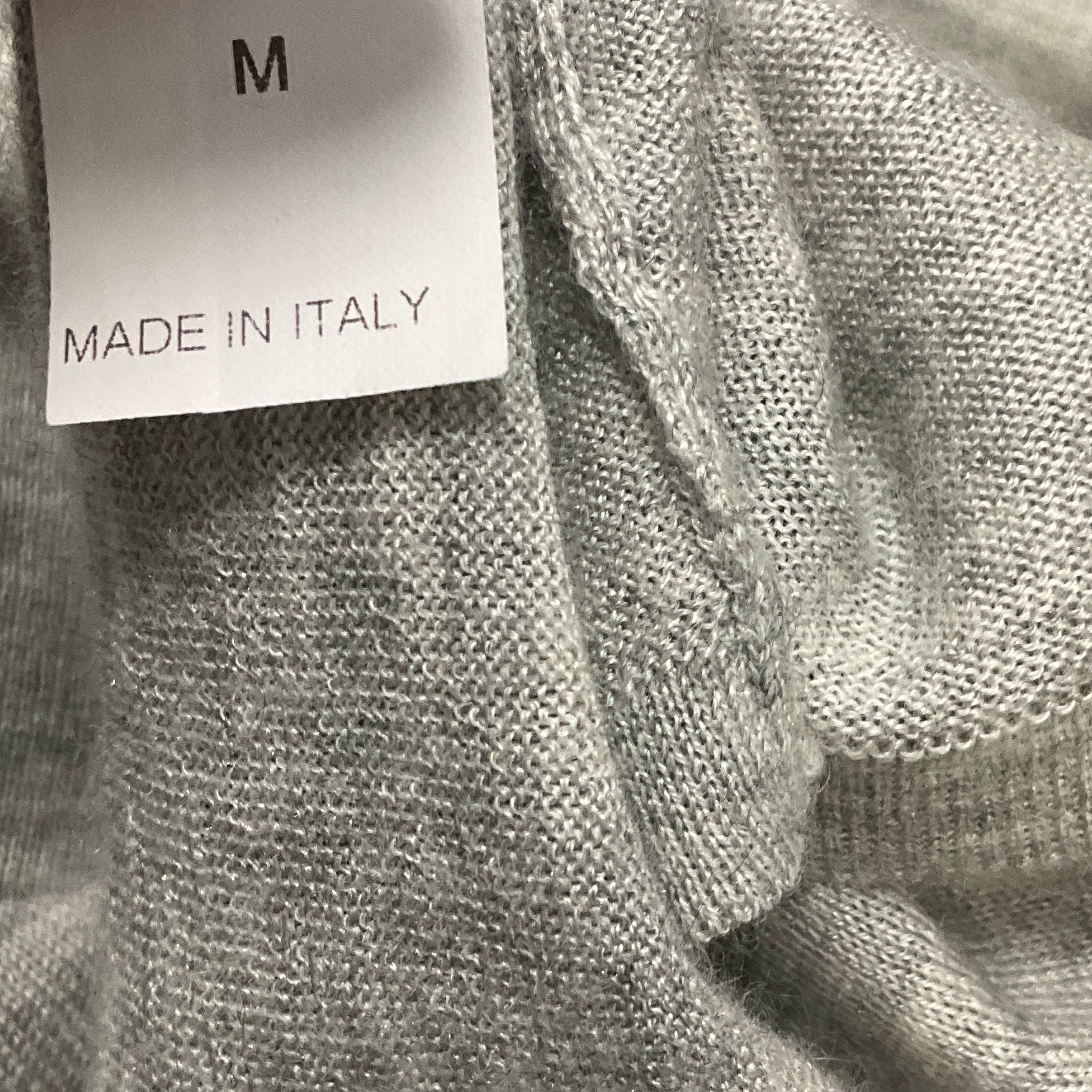 Brunello Cucinelli Grey Cashmere and Silk Fine Knit Sweater