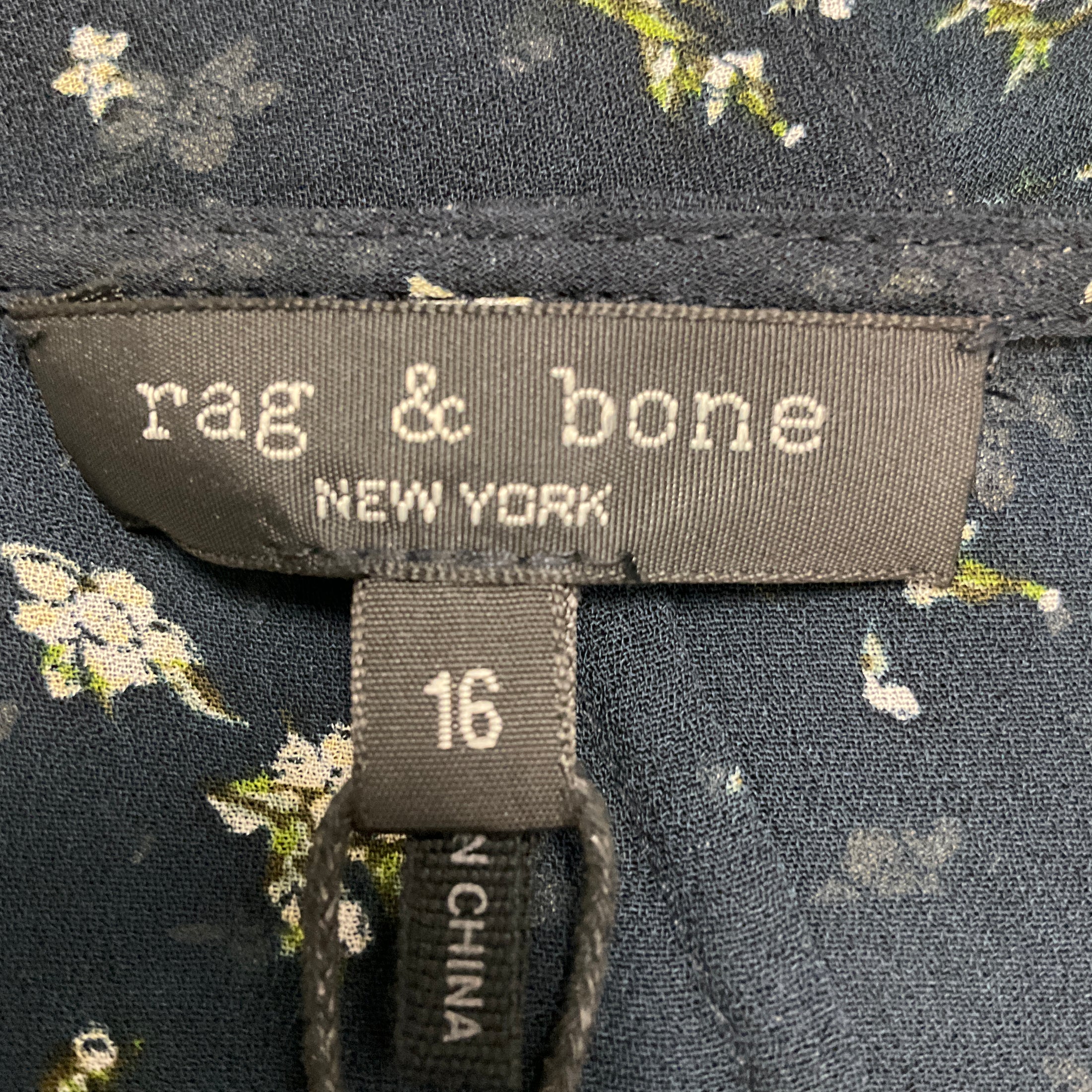 Rag & Bone Navy Blue Floral Tamar Maxi Dress
