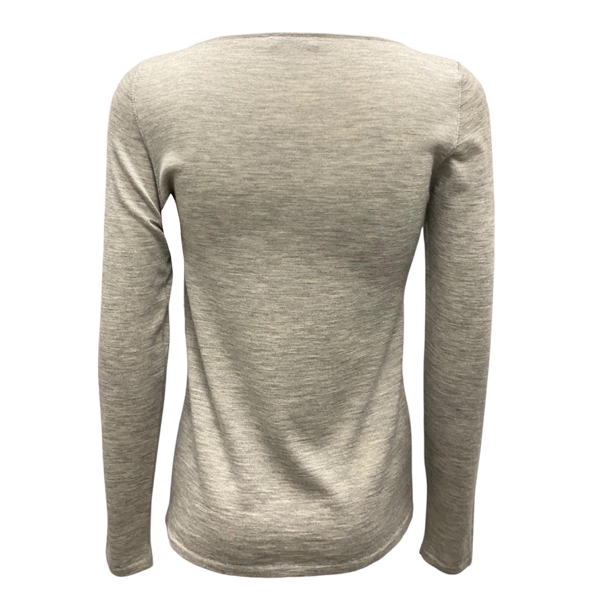 Brunello Cucinelli Grey Cashmere and Silk Fine Knit Sweater
