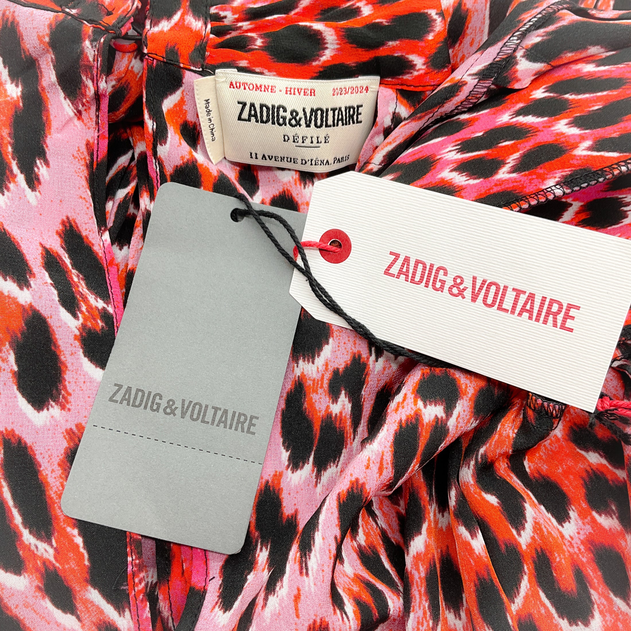 Zadig & Voltaire Rose Leopard Silk Ryde Dress