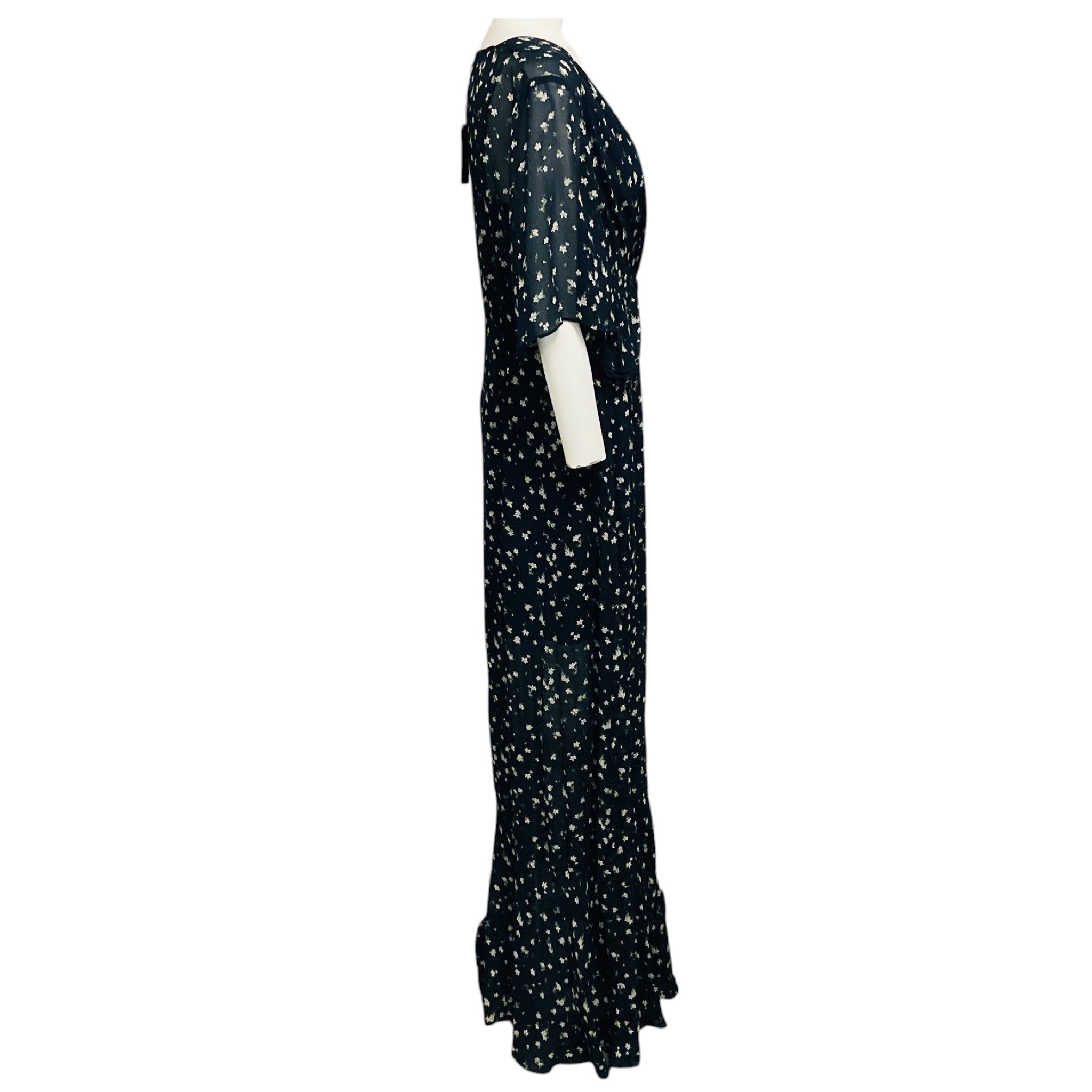 Rag & Bone Navy Blue Floral Tamar Maxi Dress