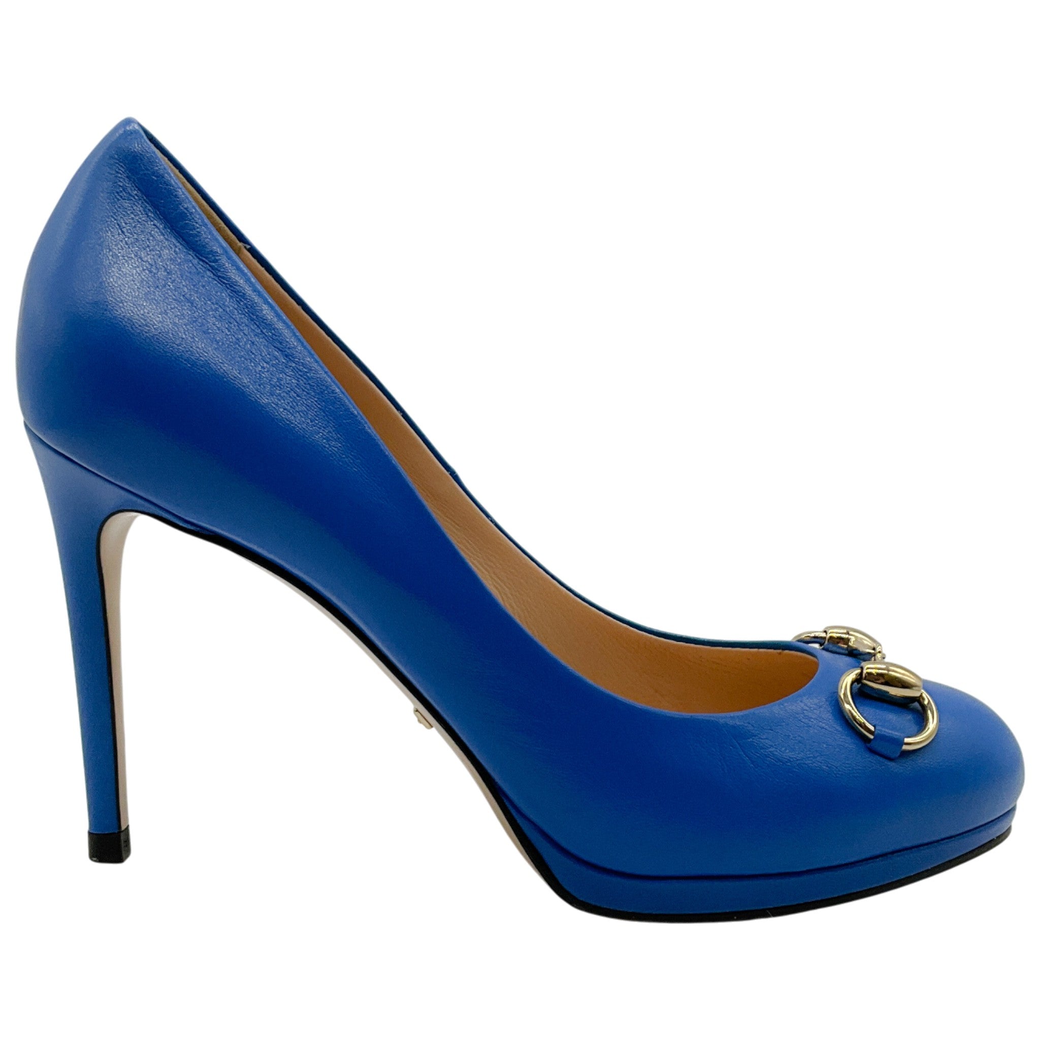Gucci Cobalt Blue Leather Horsebit Pumps