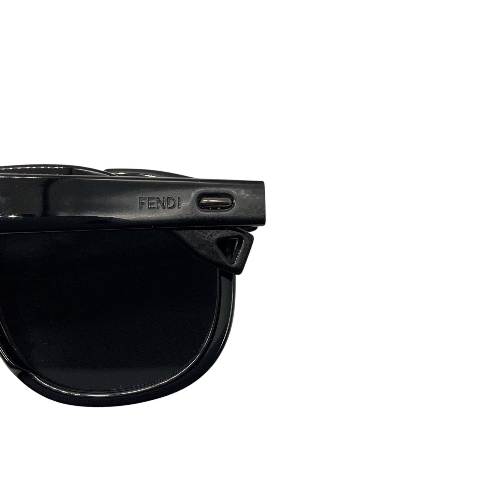 Fendi Black Rectangle Acetate Sunglasses