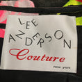Load image into Gallery viewer, Lee Anderson Couture Black / Pink / Green Multi Floral Printed Striped Cocktail Dress
