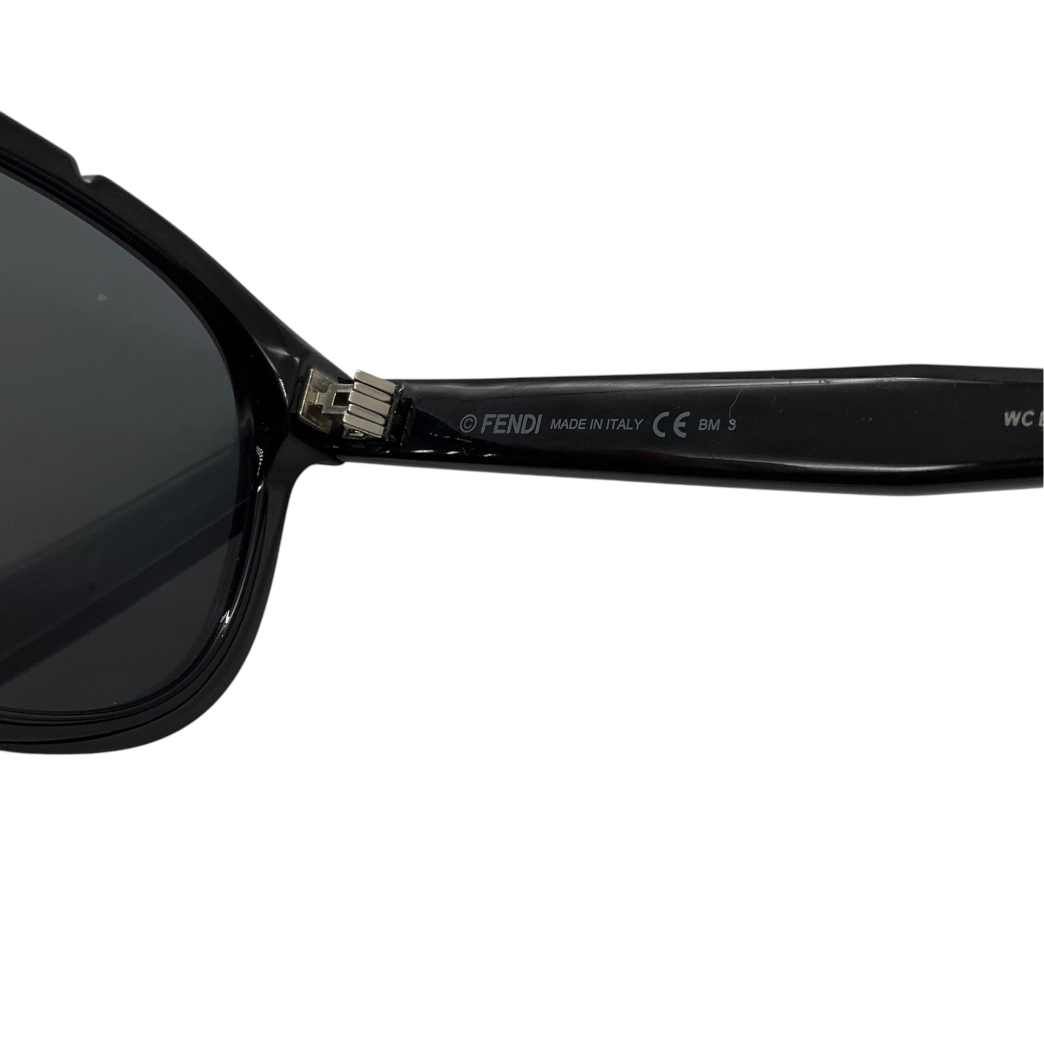 Fendi Black Rectangle Acetate Sunglasses