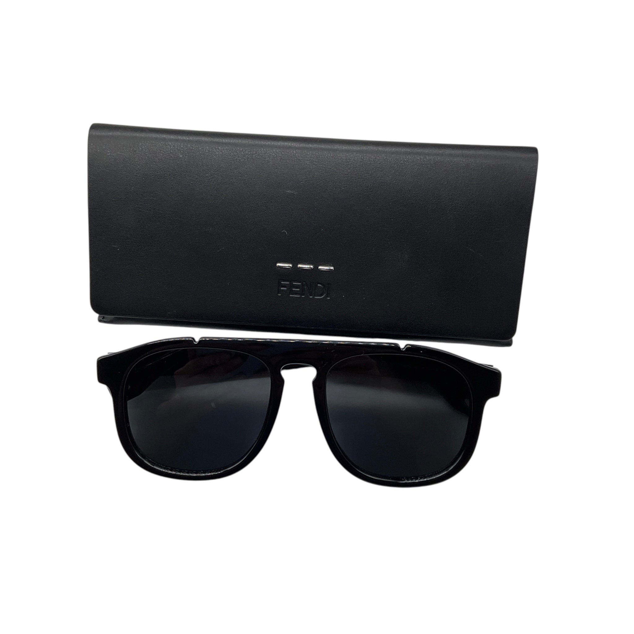 Fendi Black Rectangle Acetate Sunglasses