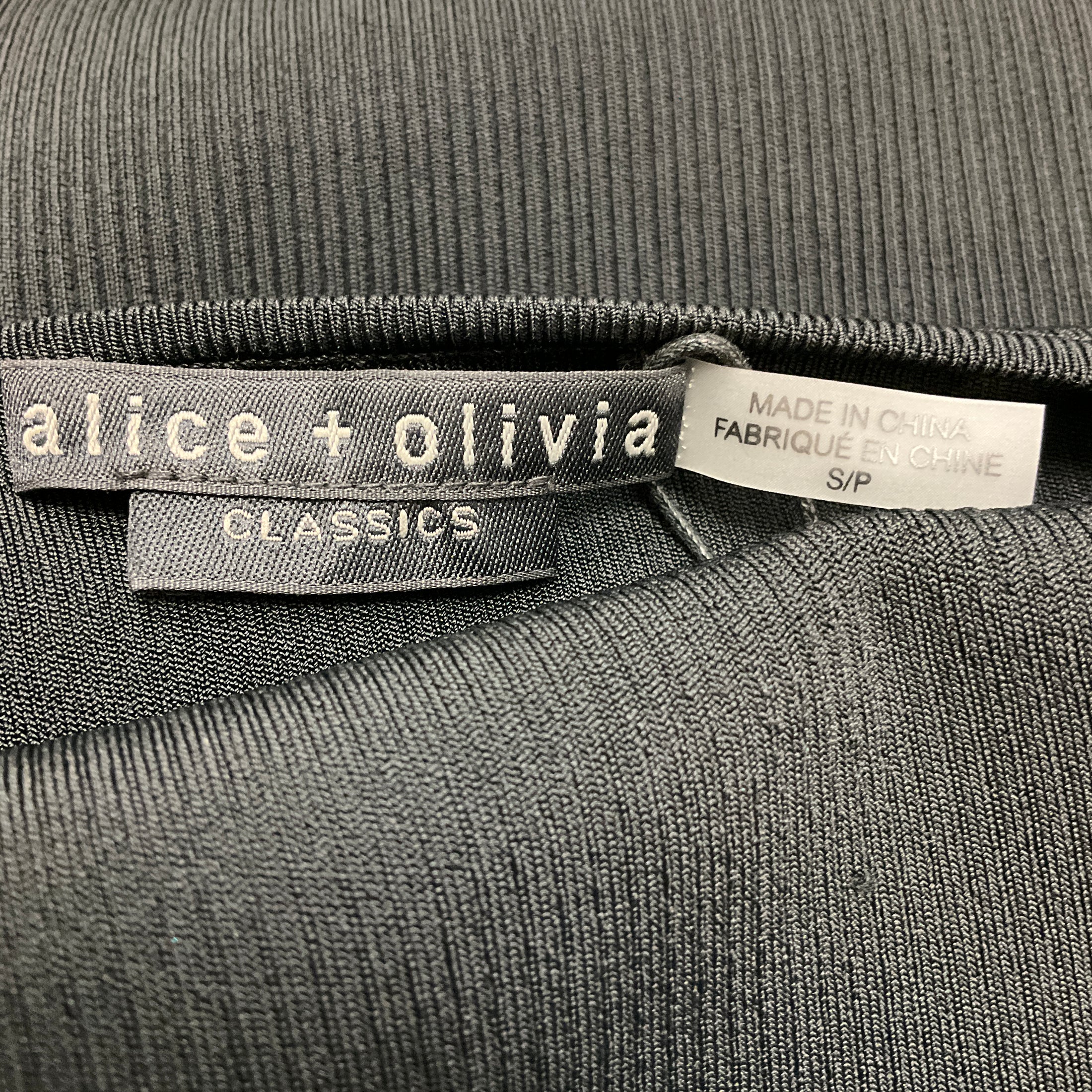 Alice + Olivia Black Evia Fitted Spaghetti Strap Dress