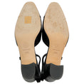 Load image into Gallery viewer, Chanel Black Printed Leather Slingback Pumps with Patent Cap Toe

