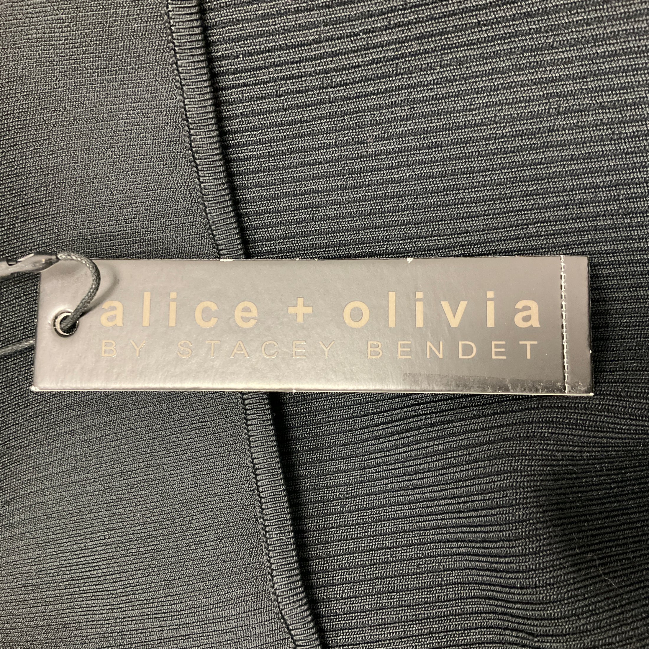 Alice + Olivia Black Evia Fitted Spaghetti Strap Dress